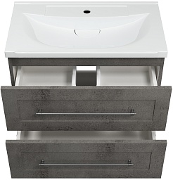 Misty Мебель для ванной Марта 80 подвесная темный бетон – фотография-5